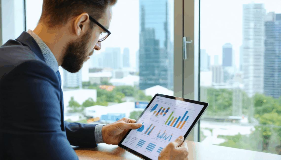 Analyse de données commerciales sur tablette